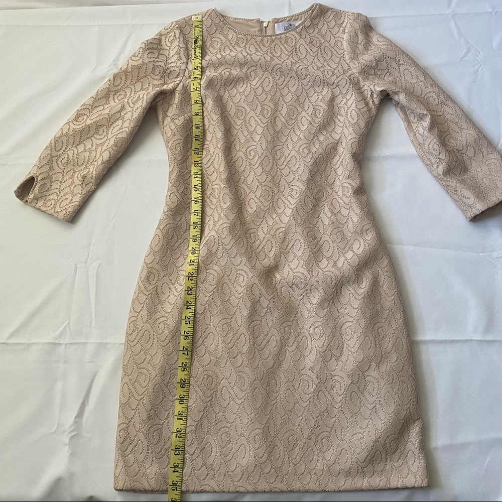 Belle Badgley Mischka gold lace overlay cocktail party dress women’s size 6 - Picture 5 of 13